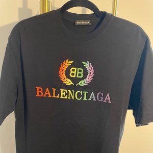 Balenciaga Rainbow Logo Mens T Shirt Size M